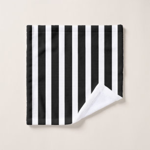 Classic Black and White Striped Formal Stylish Wash Cloth