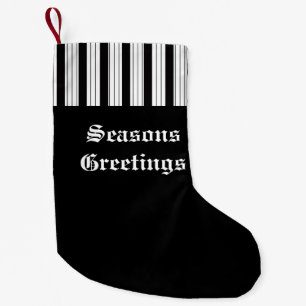 Classic Black And White Striped Small Christmas Stocking