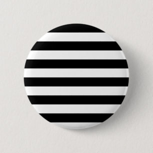CLASSIC BLACK AND WHITE STRIPES 6 CM ROUND BADGE