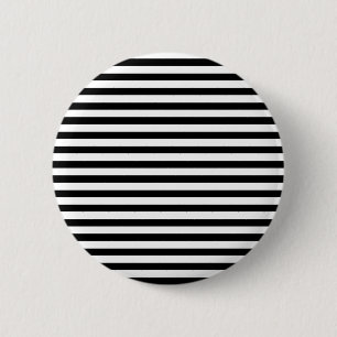 Classic Black and White Stripes 6 Cm Round Badge