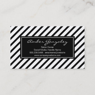 Classic Black and White Stripes Business Card