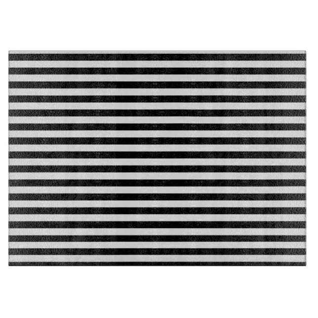 Classic Black and White Stripes Cutting Board (Front)