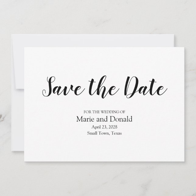 Classic Black and White Stripes Save The Date (Front)