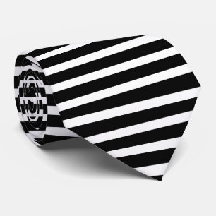 Classic Black And White Stripes Tie