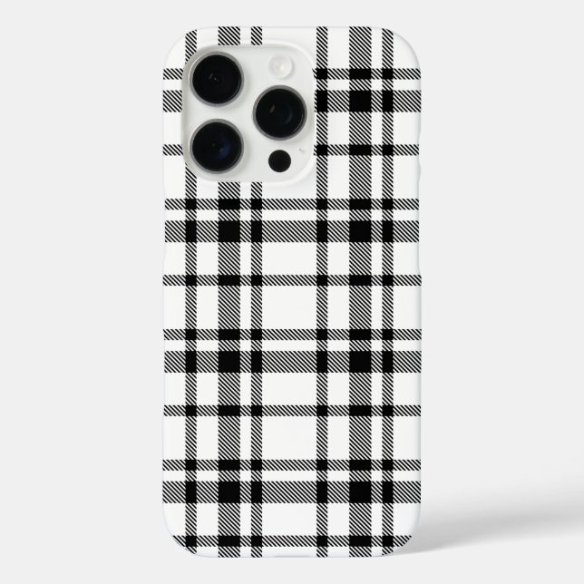 Classic Black and White Tartan Plaid Pattern Case-Mate iPhone Case (Back)