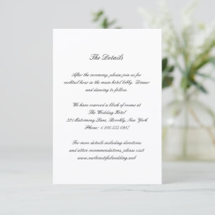 Classic Black and White Timeless Wedding Enclosure Card