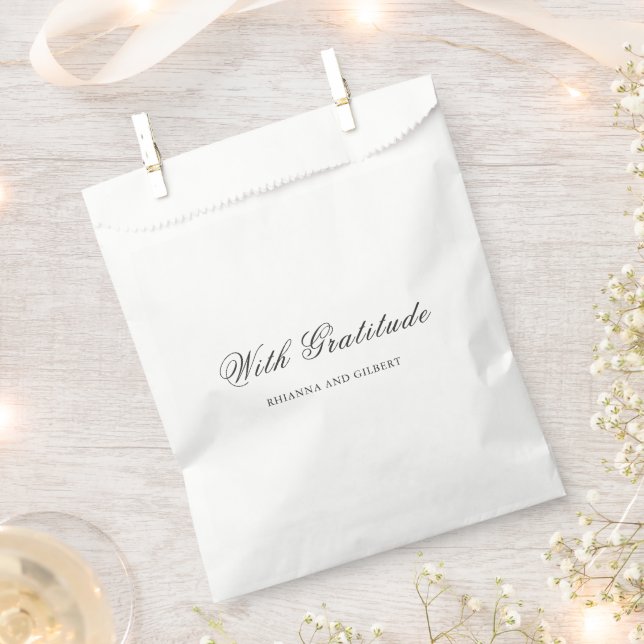 Classic Black and White Timeless Wedding Favour Bags (Clipped)