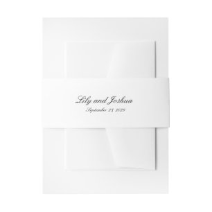 Classic Black and White Timeless Wedding Invitation Belly Band