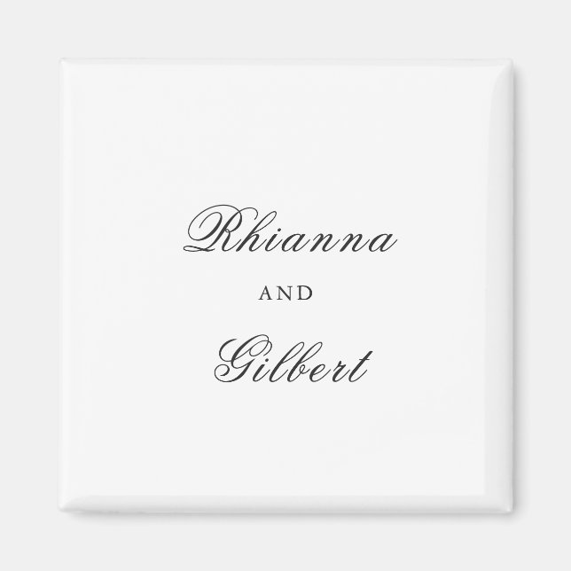 Classic Black and White Timeless Wedding Magnet (Front)