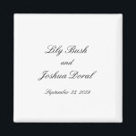 Classic Black and White Timeless Wedding Magnet<br><div class="desc">A classic and timeless design with an elegant script font.</div>