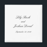 Classic Black and White Timeless Wedding Magnet<br><div class="desc">A classic and timeless design with an elegant script font.</div>