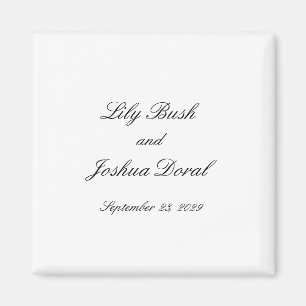 Classic Black and White Timeless Wedding Magnet