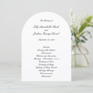 Classic Black and White Timeless Wedding Program Invitation