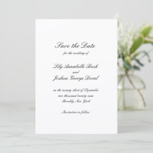 Classic Black and White Timeless Wedding Save The Date