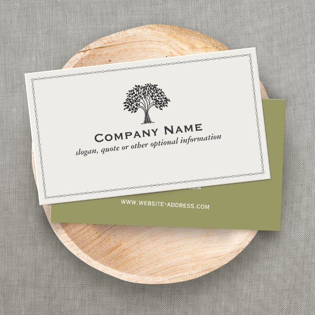 Classic Black and White Tree Logo Business Card (Creator Uploaded)