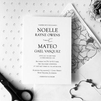 Classic Black and White Wedding Invitation