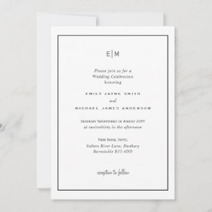 Classic Black and White Wedding Invitations