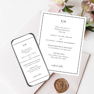 Classic Black and White Wedding Invitations