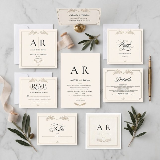 Classic black and white wedding monogram simple  napkin (Creator Uploaded)