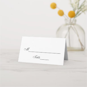 Classic Black and White Wedding Place Card