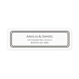 Classic Black and White Wedding Return Address