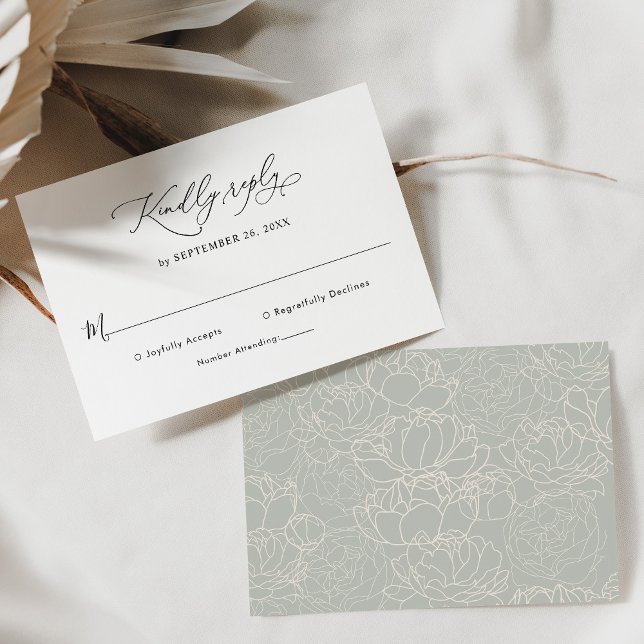 Classic Black and White Wedding Rsvp Card (Creator Uploaded)