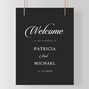 Classic Black and White Wedding Welcome Sign