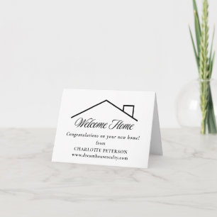 Classic Black and White Welcome Home Real Estate Card