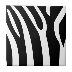 Classic Black and White Zebra Stripes Print Tile
