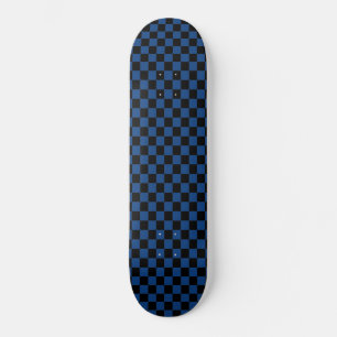 Classic Black & Blue Chequered  Skateboard