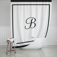 Classic Black Border Script Monogram Letter
