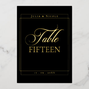 Classic Black Border Wedding Table Number Sign