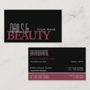 Classic Black Burgundy Simple and Professional Business Card