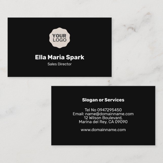 Classic Black Business Card (Front/Back)
