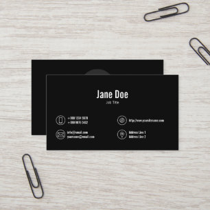 Classic Black Business Icons Logo Business Card