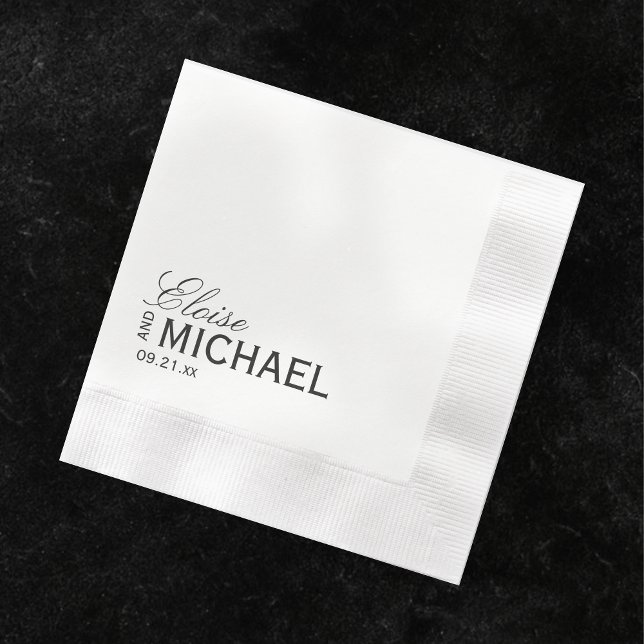 Classic Black Calligraphy Formal Wedding Napkin (Accent your formal affair with these Classic Black Calligraphy Formal Wedding Napkins! )