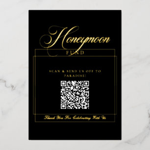 Classic Black Calligraphy Honeymoon Fund QR Code