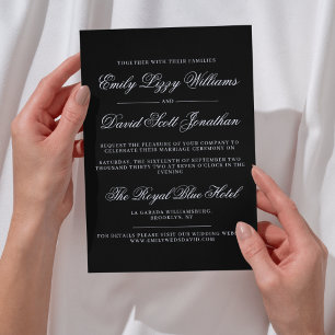 Classic Black Calligraphy Script Timeless Photo Invitation
