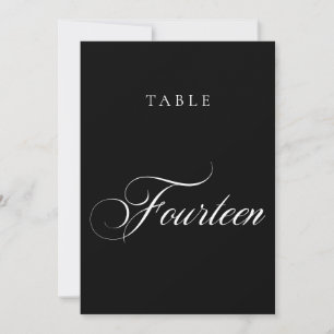 Classic Black Calligraphy Wedding Table Number