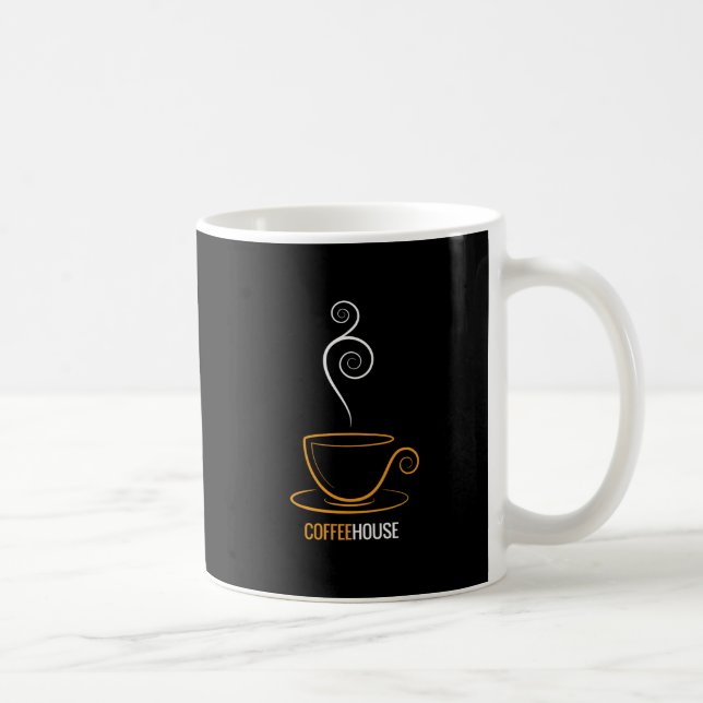 Classic Black Coffee House Mug (Right)