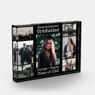 Classic Black Congratulations Graduates Photo Block