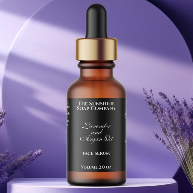 Classic Black Cosmetics Dropper Bottle Label (Creator Uploaded)