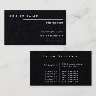 Classic Black Custom Professional Classy Clean  Business Card