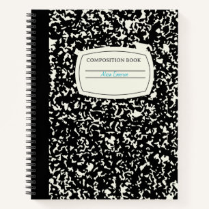 Classic Black Customizable Composition  Notebook