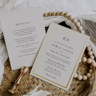 Classic Black & Ecru Border Monogram Wedding