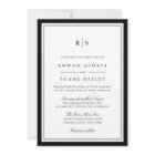 Classic Black & Ecru Border Monogram Wedding