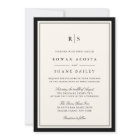Classic Black & Ecru Border Monogram Wedding