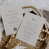 Classic Black & Ecru Monogram All in One Wedding