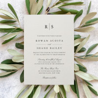 Classic Black & Ecru Monogram Wedding