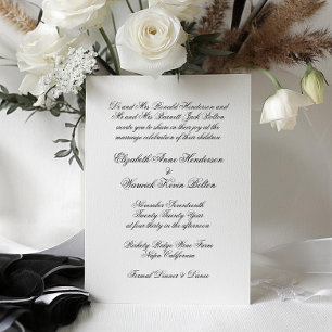 Classic Black Elegant Calligraphy   Formal Wedding Invitation